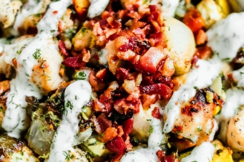 Delicious Chicken Bacon Ranch dish served with fresh herbs and toppings