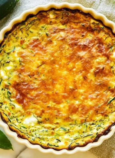 Cottage Cheese Zucchini Quiche baked with fresh ingredients and herbs