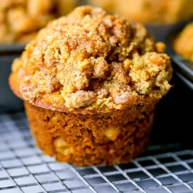 Delicious apple cinnamon muffins fresh out of the oven