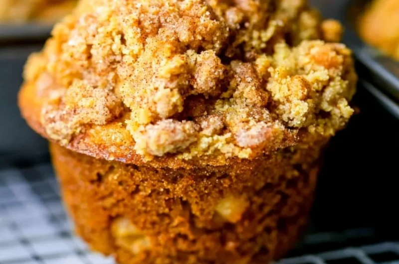 Delicious apple cinnamon muffins fresh out of the oven