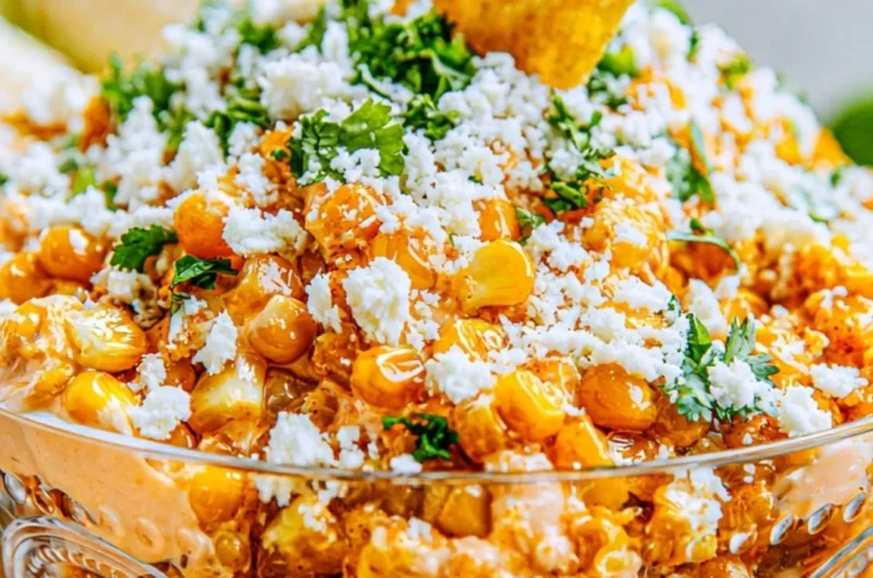 Creamy and flavorful Mexican Street Corn Dip served in a bowl with toppings.