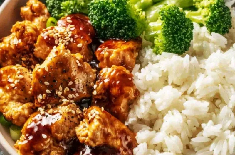 Delicious Dump-and-Go Crockpot Teriyaki Chicken ready to serve