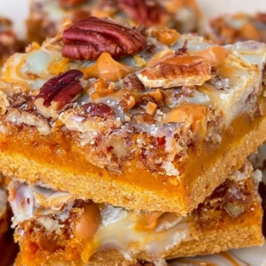 Delicious Pumpkin Magic Bars with layers of flavor and fall spices