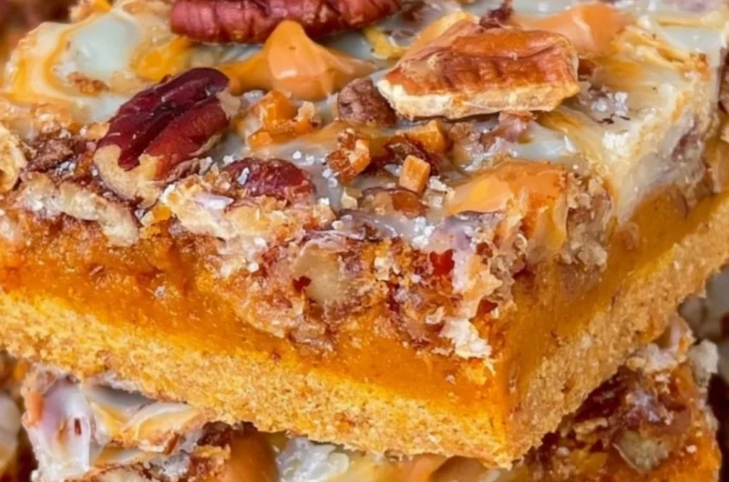 Delicious Pumpkin Magic Bars with layers of flavor and fall spices