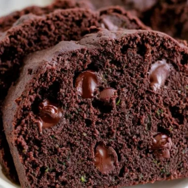 Moist and delicious chocolate zucchini bread freshly baked