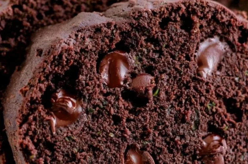 Moist and delicious chocolate zucchini bread freshly baked