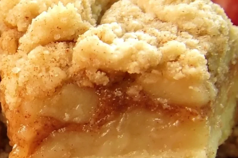 Delicious homemade apple pie bars with a buttery crust and sweet apple filling.