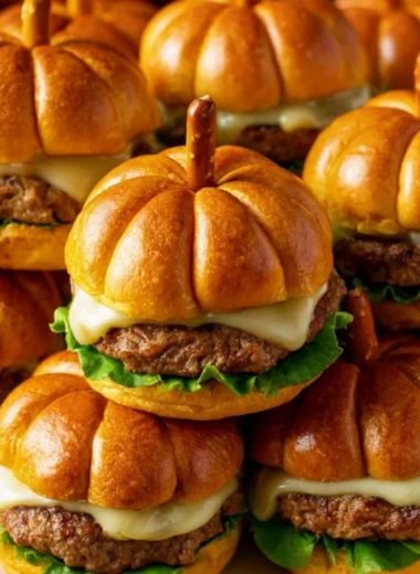 Cozy pumpkin-shaped sliders for a festive fall treat