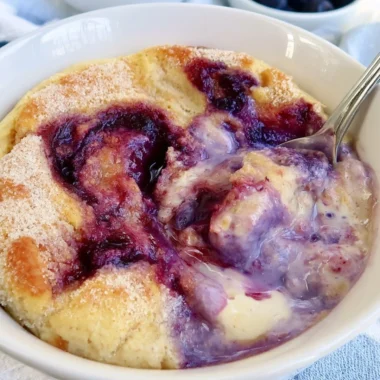 Healthy blueberry protein baked oats with no added sugar