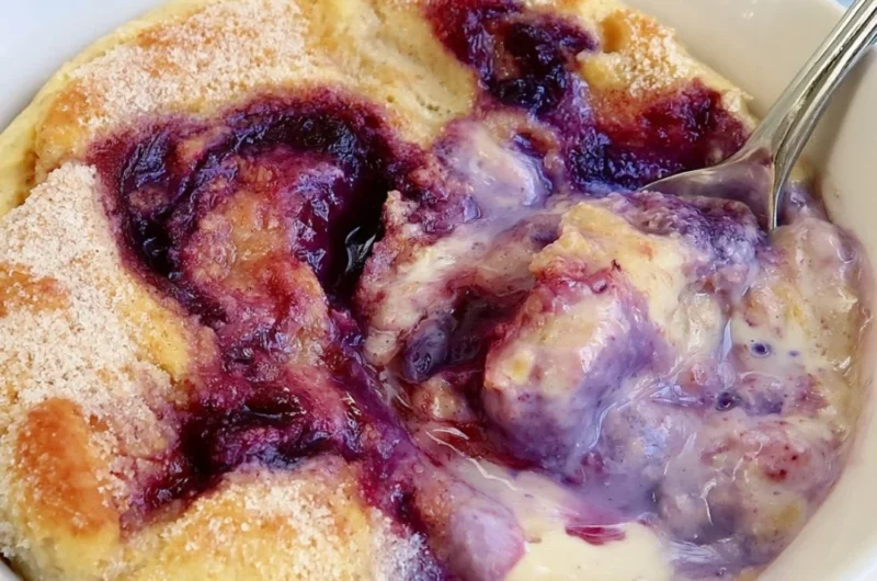 Healthy blueberry protein baked oats with no added sugar