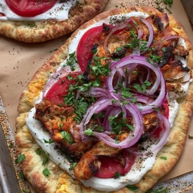 High-protein chicken wrap filled with fresh ingredients and flavor