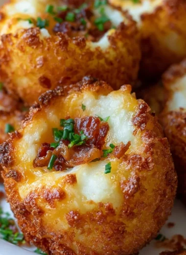 Loaded mashed potato bites topped with cheese and green onions on a plate