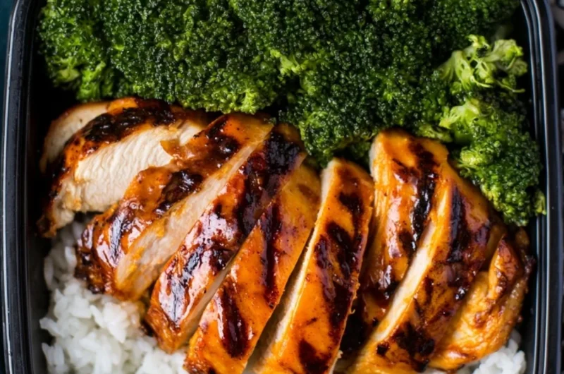 Super quick chicken rice meal prep dish for easy weeknight dinners