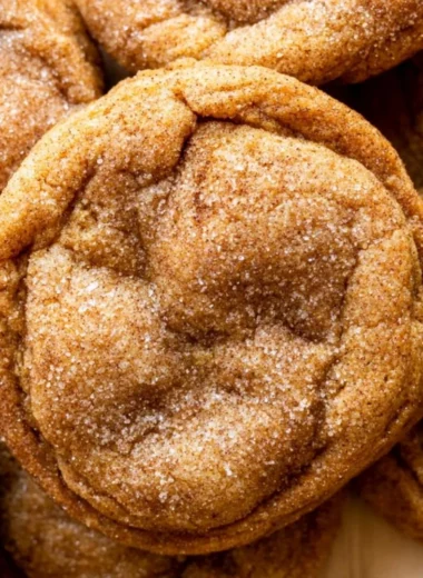 Chewy pumpkin snickerdoodle cookies topped with cinnamon sugar