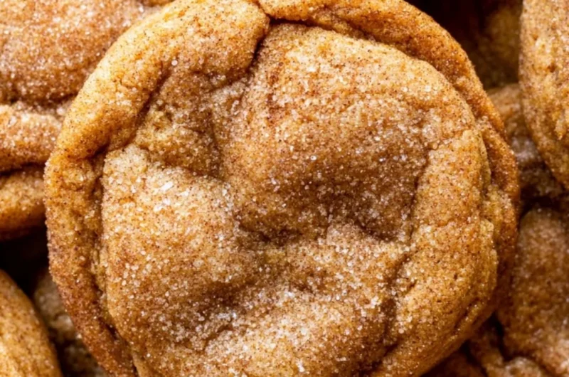 Chewy pumpkin snickerdoodle cookies topped with cinnamon sugar